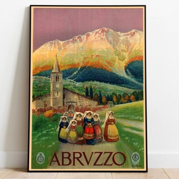 Abruzzo Vintage Travel Poster Art Canvas for Wall Decor Wall Art Print Wall Prints Hanger Framed Print Poster Art