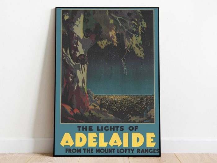 Adelaide Wall Art Print Vintage Poster Art Australia Travel Print Canvas Print Wall Art