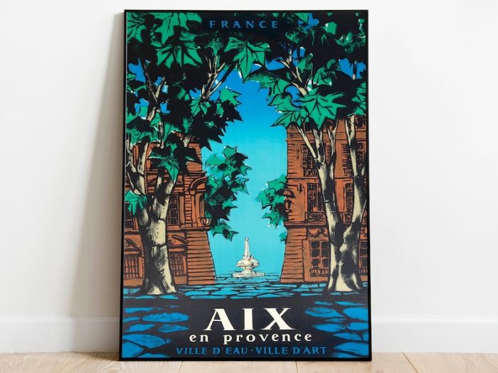 Aix en Provence Travel Poster Vintage Travel Print France Wall Art Print Canvas Print Wall Decor Hanger Framed Print