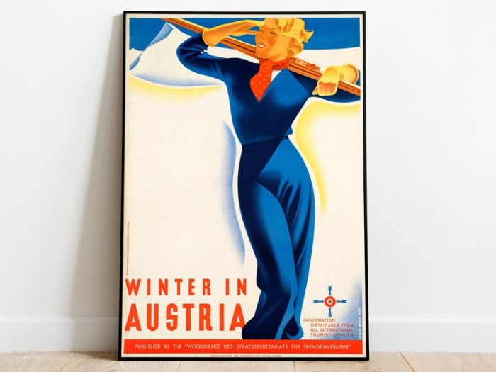 Austria Travel Poster Vintage Travel Print Austria Vintage Wall Art Print Canvas Print Wall Decor Hanger Framed Print