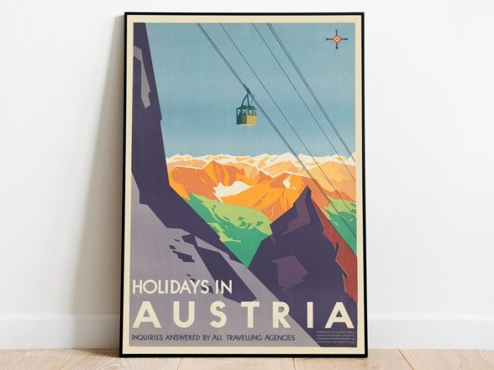 Austria Vintage Travel Poster Wall Art Canvas s Hanger Framed Print Prints Wall Art Poster Art