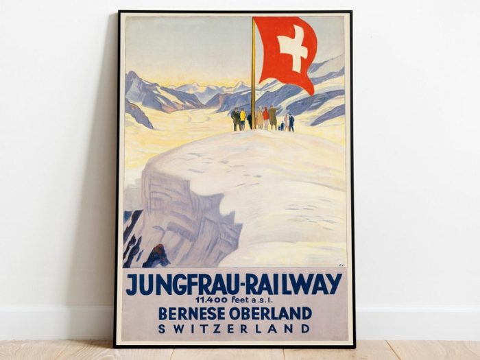 Bernese Oberland Switzerland Vintage Travel Poster Framed Wall Art Poster Art Canvas Print Wall Decor Wall Art Prints