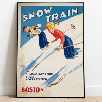 Boston Poster Vintage Framed Art Boston Vintage Travel Poster Canvas Print Wall Art Wall Prints Poster Art Wall Art Decor