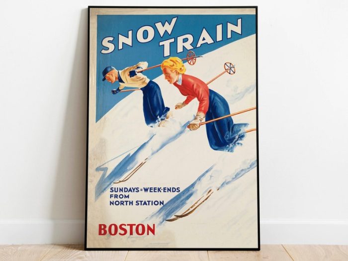 Boston Poster Vintage Framed Art Boston Vintage Travel Poster Canvas Print Wall Art Wall Prints Poster Art Wall Art Decor