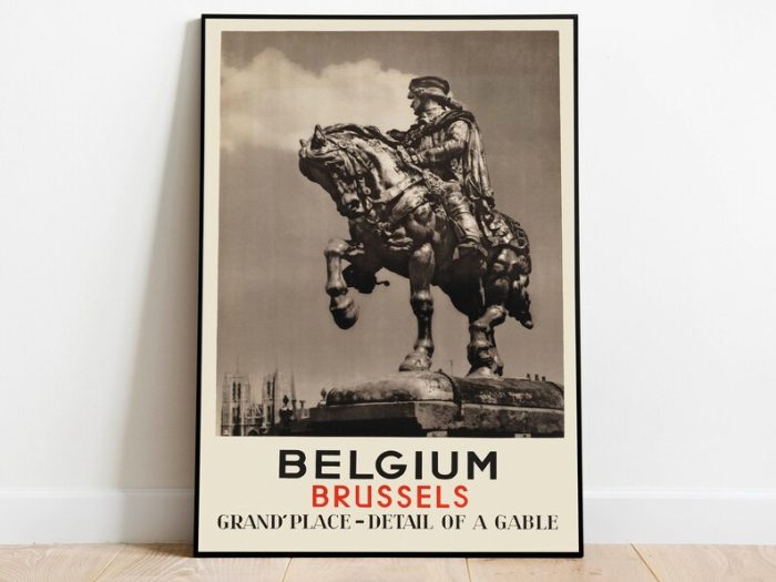 Brussels Poster Vintage Belgium Vintage Travel Poster Framed Art Wall Art Canvas Poster Art Wall Art Prints