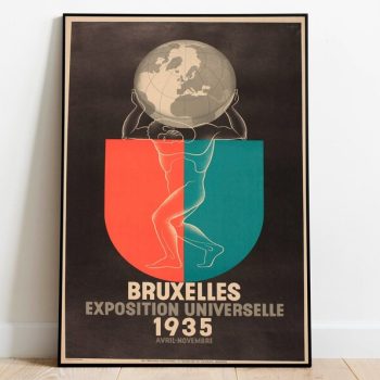 Brussels Travel Poster Vintage Travel Print Belgium Wall Art Print Canvas Print Wall Decor Hanger Framed Print