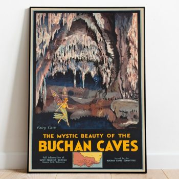Buchan Caves Poster Vintage Framed Art Australia Vintage Travel Poster Canvas Print Wall Art Wall Prints Poster Art Wall Art Decor