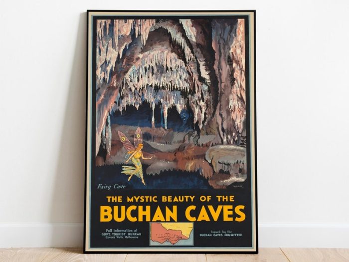 Buchan Caves Poster Vintage Framed Art Australia Vintage Travel Poster Canvas Print Wall Art Wall Prints Poster Art Wall Art Decor