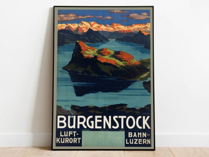 Burgenstock Wall Art Print Wall Art Canvas Hanger Framed Print Poster Vintage Framed Art Gallery Wall Prints