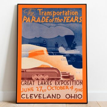 Cleveland Poster Vintage Framed Art Ohio Vintage Travel Poster Canvas Print Wall Art Wall Prints Poster Art Wall Art Decor