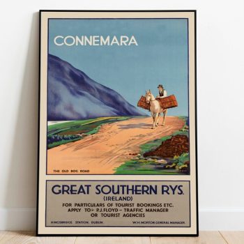 Connemara Ireland Vintage Travel Poster Canvas Print for Wall Decor Hanger Framed Print s Prints Wall Art