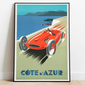 Cote D'Azur Poster Vintage Wall Art Canvas Framed Prints Gallery Wall Prints Hanger Framed Print Prints Wall Art Poster Vintage