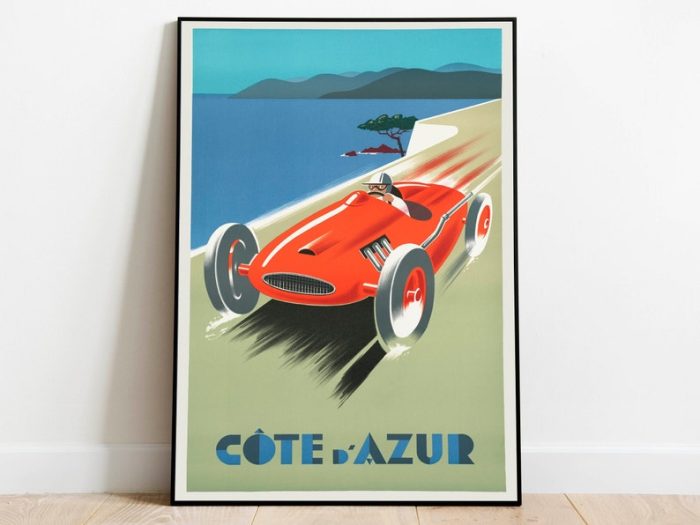 Cote D'Azur Poster Vintage Wall Art Canvas Framed Prints Gallery Wall Prints Hanger Framed Print Prints Wall Art Poster Vintage