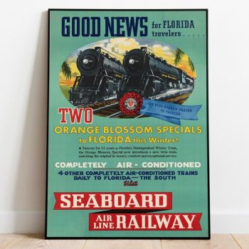 Florida Wall Art Print Vintage Poster Art USA Travel Print Canvas Print Wall Art