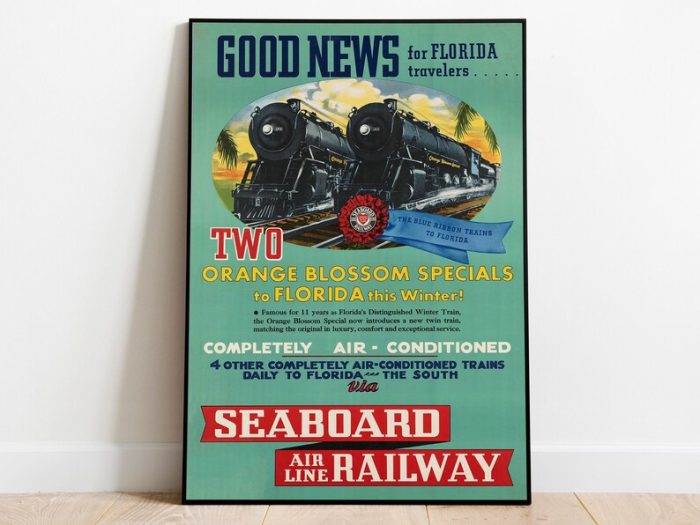 Florida Wall Art Print Vintage Poster Art USA Travel Print Canvas Print Wall Art