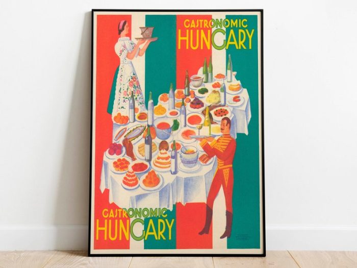 Gastronomic Poster Pirnt of Hungary 1935 Canvas Art Wall Decor Wall Art Print Poster Vintage Home Decor Wall Prints