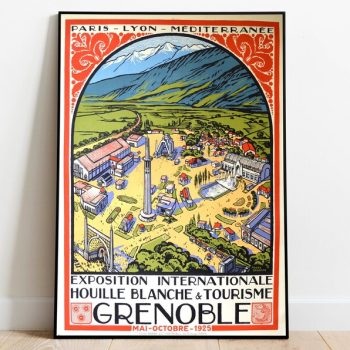 Grenoble Travel Poster Vintage Travel Print France Wall Art Print Canvas Print Wall Decor Hanger Framed Print