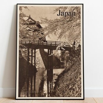 Hirosaki Castle Wall Art Print Vintage Poster Art Japan Travel Print Canvas Print Wall Art