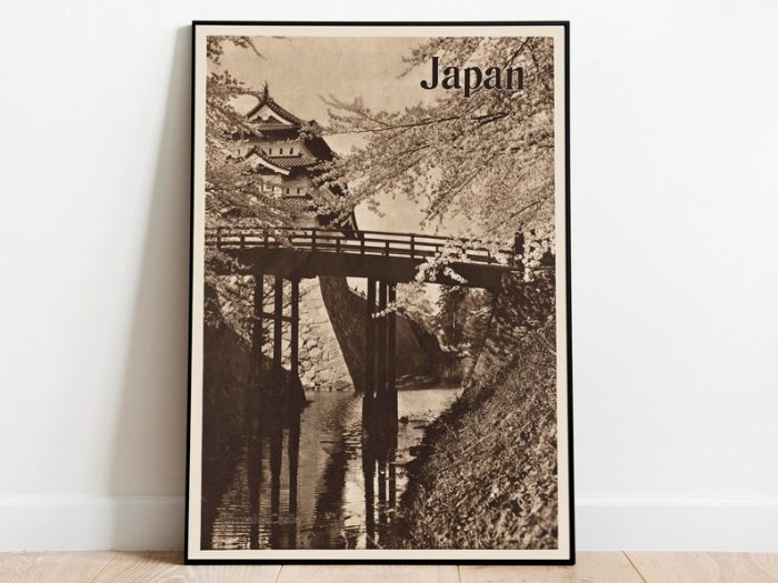 Hirosaki Castle Wall Art Print Vintage Poster Art Japan Travel Print Canvas Print Wall Art
