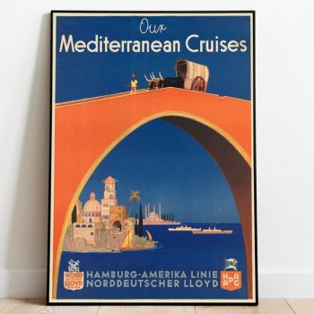 Mediterranean Art Print Vintage Wall Art Print Europe Retro Wall Poster Canvas Print Hanger Framed