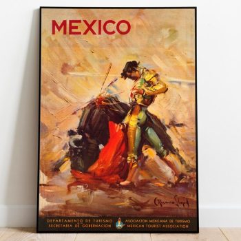 Mexico Art Print Vintage Wall Art Print Mexico Retro Wall Poster Canvas Print Hanger Framed