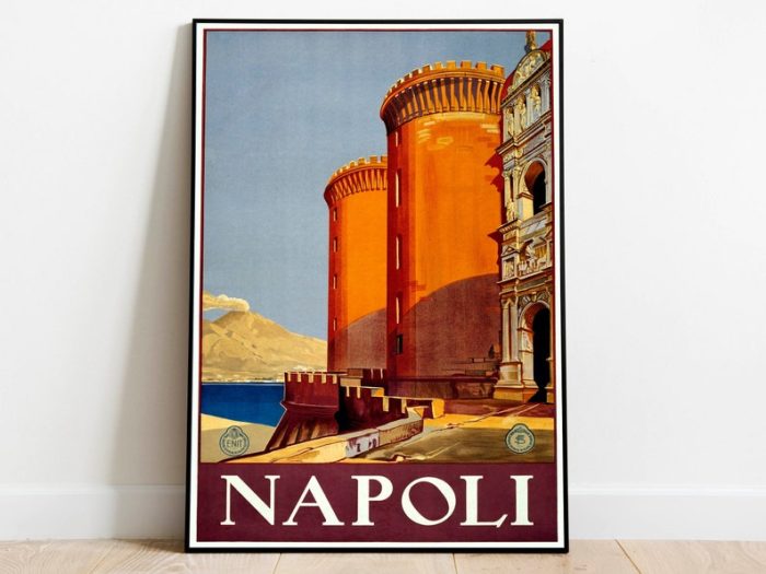 Napoli Vintage Travel Poster 1920 s Canvas Print Wall Decor Hanger Framed Print Wall Prints Poster Art