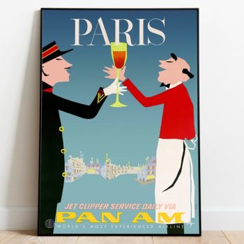 Paris Travel Poster Vintage Travel Print France Wall Art Print Canvas Print Wall Decor Hanger Framed Print