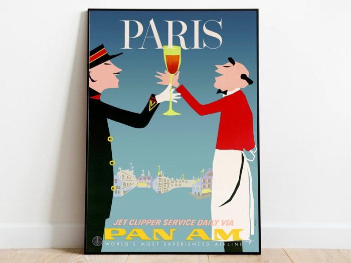 Paris Travel Poster Vintage Travel Print France Wall Art Print Canvas Print Wall Decor Hanger Framed Print