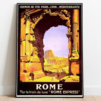 Rome Art Print Vintage Wall Art Print Italy Retro Wall Poster Canvas Print Hanger Framed