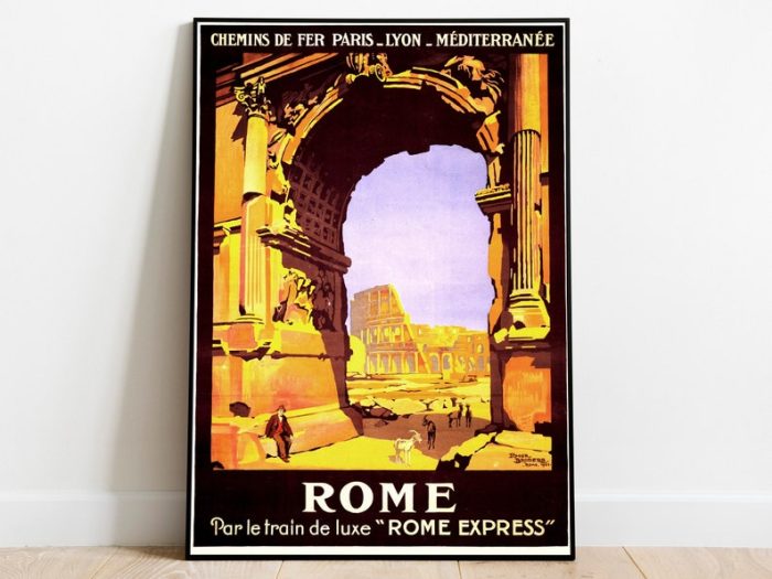 Rome Art Print Vintage Wall Art Print Italy Retro Wall Poster Canvas Print Hanger Framed