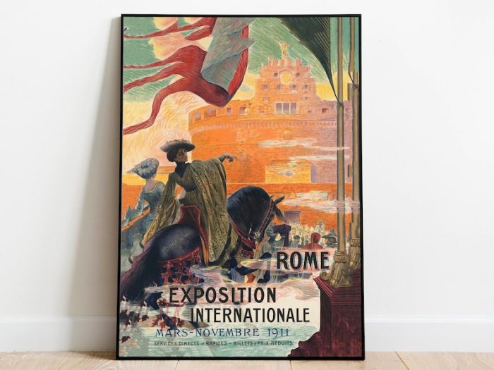 Rome Art Print Vintage Wall Art Print Italy Retro Wall Poster Canvas Print Hanger Framed