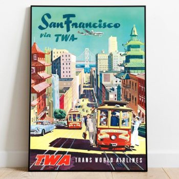 San Francisco Travel Poster Vintage Travel Print Vintage Wall Art Print Canvas Print Wall Decor Hanger Framed Print