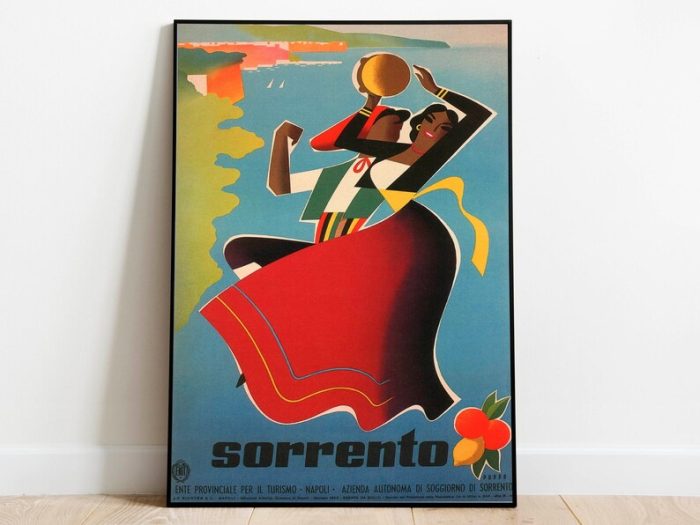 Sorrento Art Print Vintage Wall Art Print Italy Retro Wall Poster Canvas Print Hanger Framed