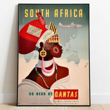 South Africa Travel Poster Vintage Travel Print South Africa Wall Art Print Canvas Print Wall Decor Hanger Framed Print