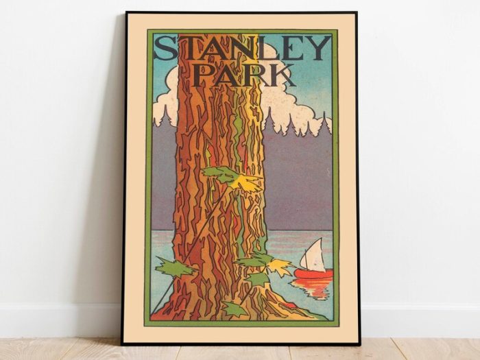 Stanley Park Art Print for Wall Decor Framed Wall Print Canvas Print Wall Art Vancouver Vintage Travel Poster Wall Poster