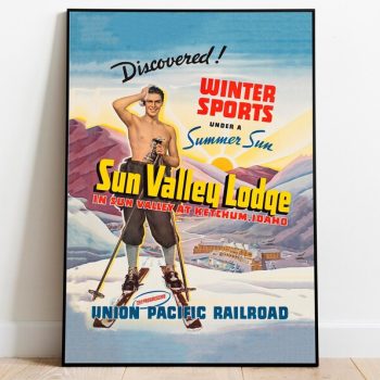 Sun Valley Poster Vintage Framed Art Idaho Vintage Travel Poster Canvas Print Wall Art Wall Prints Poster Art Wall Art Decor