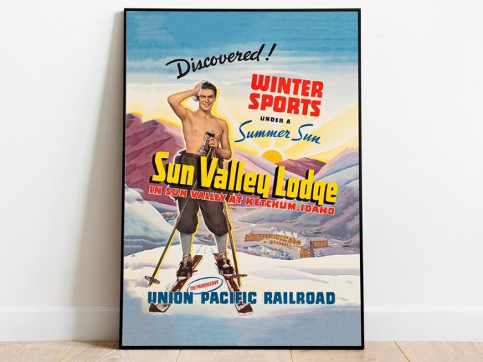 Sun Valley Poster Vintage Framed Art Idaho Vintage Travel Poster Canvas Print Wall Art Wall Prints Poster Art Wall Art Decor