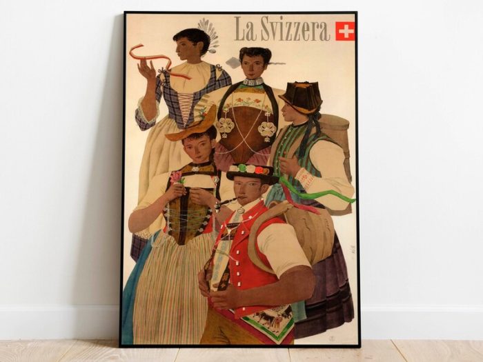 Switzerland Travel Poster Vintage Travel Print Switzerland Wall Art Print Canvas Print Wall Decor Hanger Framed Print