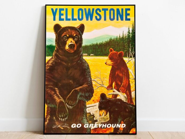 Yellowstone National Park Travel Poster s USA Wall Poster Canvas Print Wall Decor Wall Prints