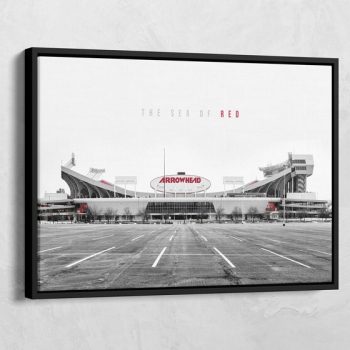 Arrowhead Stadium Black White Canvas - MLB Kansas City Chiefs Print Wall Art - Sports Art Print - Football Poster - Kansas City Chiefs Gift