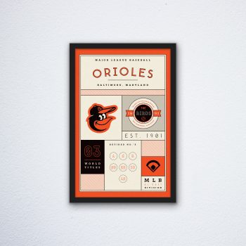 Baltimore Orioles Stats Canvas Poster Print - Wall Art Decor