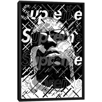 Big Supreme Black&White - Black Framed Canvas