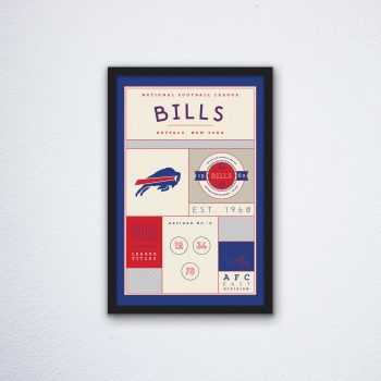 Buffalo Bills Stats Canvas Poster Print - Wall Art Decor