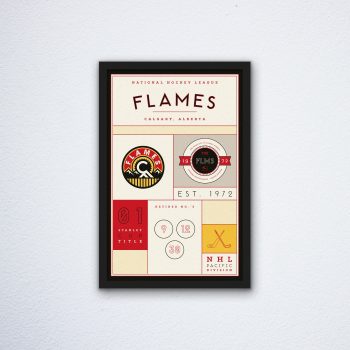 Calgary Flames Stats Canvas Poster Print - Wall Art Decor
