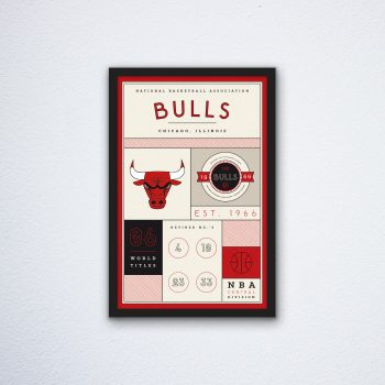 Chicago Bulls Stats Canvas Poster Print - Wall Art Decor