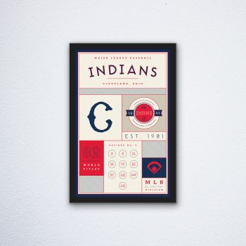 Cleveland Indians Stats Canvas Poster Print - Wall Art Decor