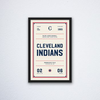 Cleveland Indians Ticket Canvas Poster Print - Wall Art Decor