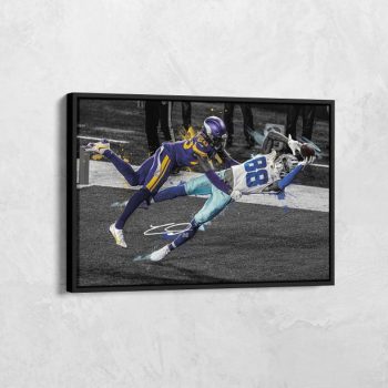 Dallas Cowboys Canvas Print CeeDee Lamb 'Unbelievable' TD Catch Minnesota NFL Art Prints Sport Wall Art Football Poster