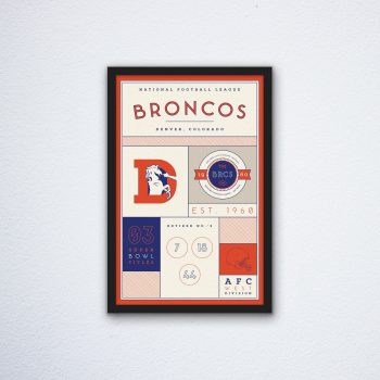 Denver Broncos Stats Canvas Poster Print - Wall Art Decor