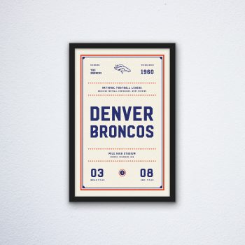 Denver Broncos Ticket Canvas Poster Print - Wall Art Decor